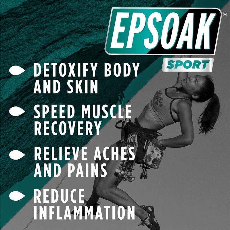 Epsoak Sport: Epsom Salt Soak for Athletes â€“ Fast-Dissolving Magnesium Sulfate with Eucalyptus & Peppermint Oils â€“ Energizing Muscle Relief & Post-Workout Recovery â€“ 5 lbs, Made in USA - Image 4